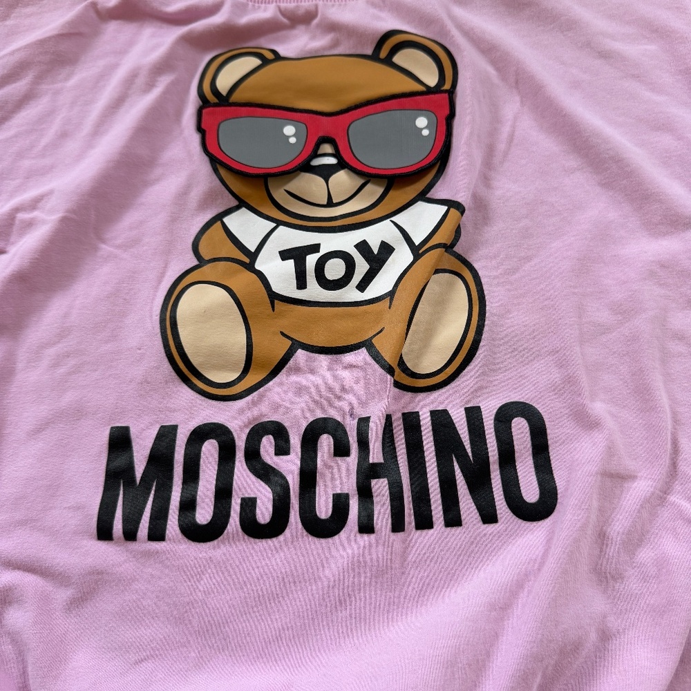 Moschino Kids Girls Pink Teddy Bear  Logo T-shirt Sz. 12 - Picture 5 of 6